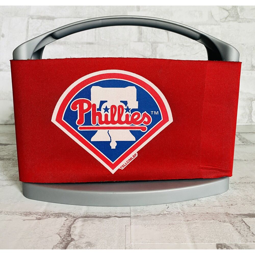 MLB Phillies Cool 6 Beverage Caddy Ice Pack Blue Red Logo Holder Baseball